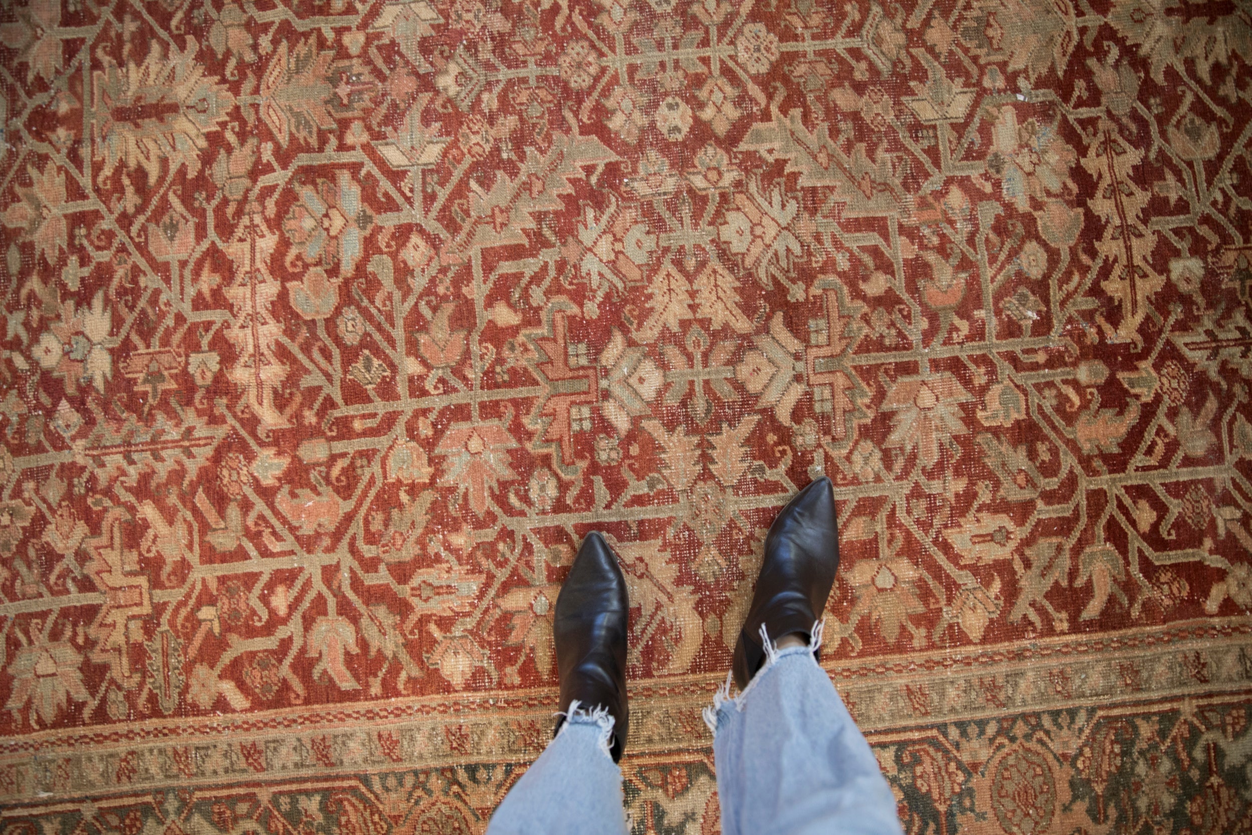 8x11.5 Vintage Fine Distressed Heriz Carpet by Old New House® - product image 2 for Resin Society