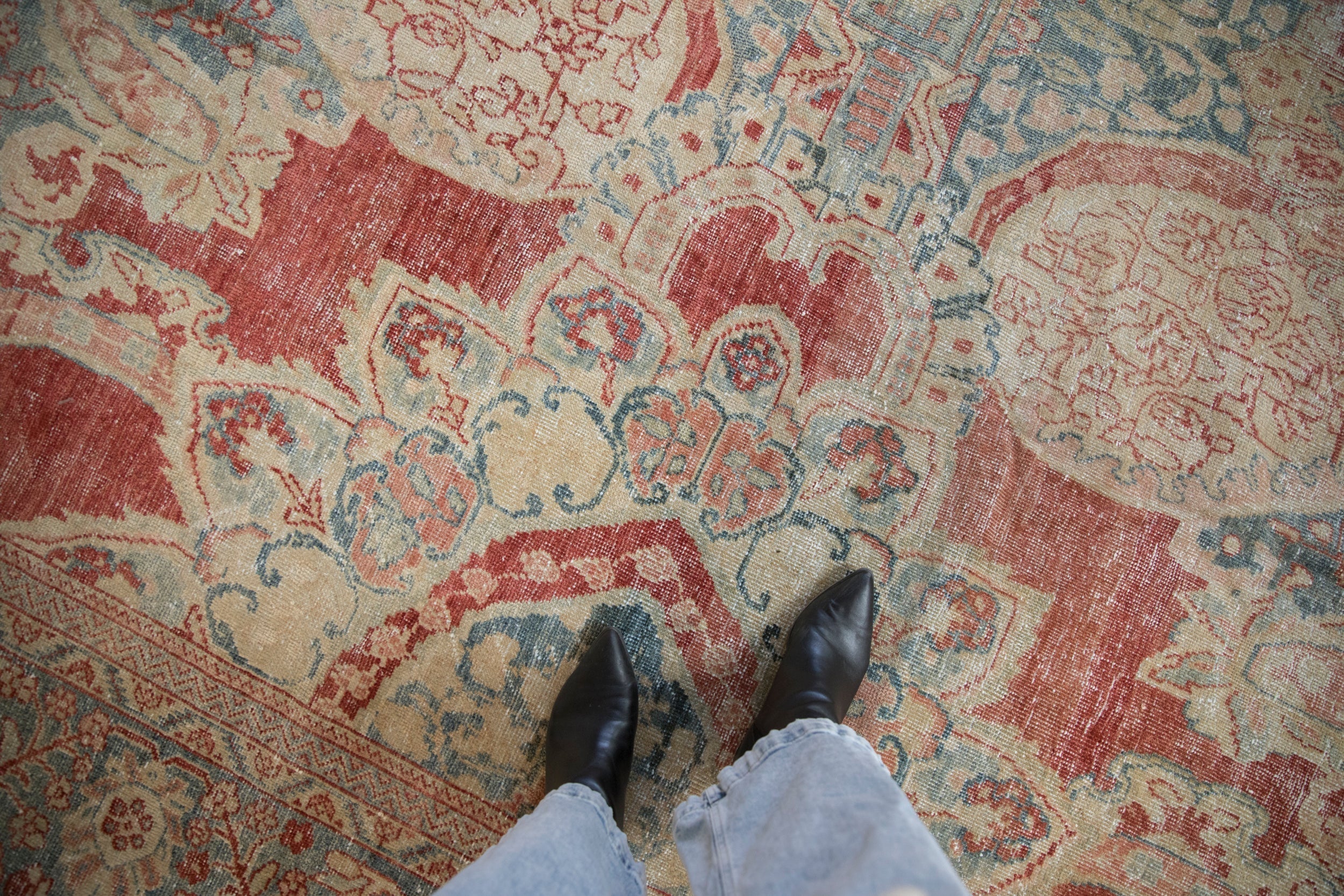 10.5x17.5 Vintage Distressed Mahal Carpet by Old New House® - product image 2 for Resin Society