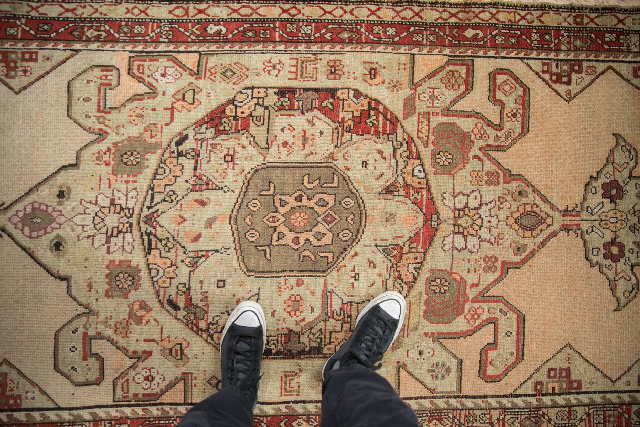RESERVED 3.5x11 Antique Distressed Karabagh Rug Runner