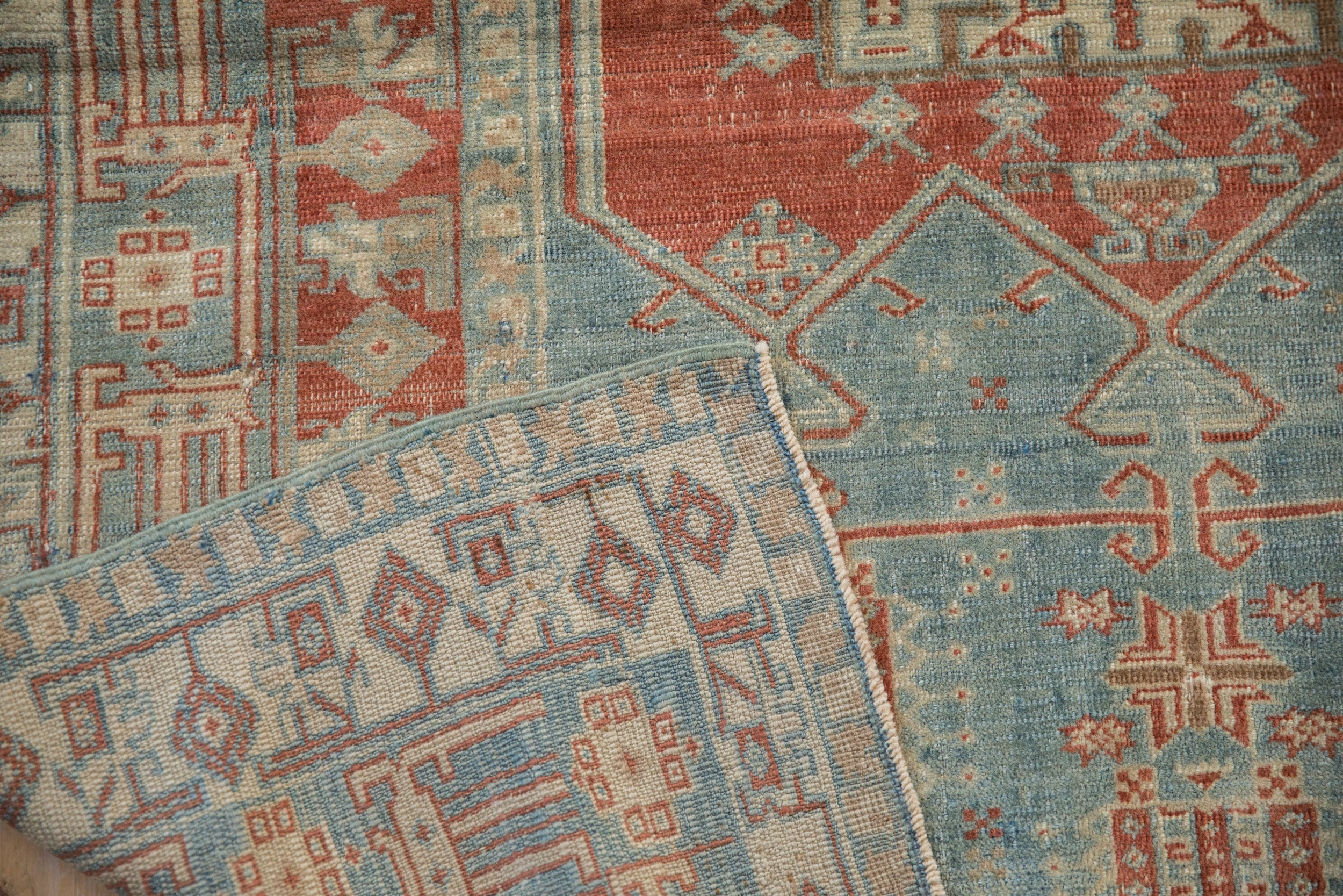 4x4.5 Vintage Distressed Oushak Square Rug by Old New House® - product image 10 for Resin Society