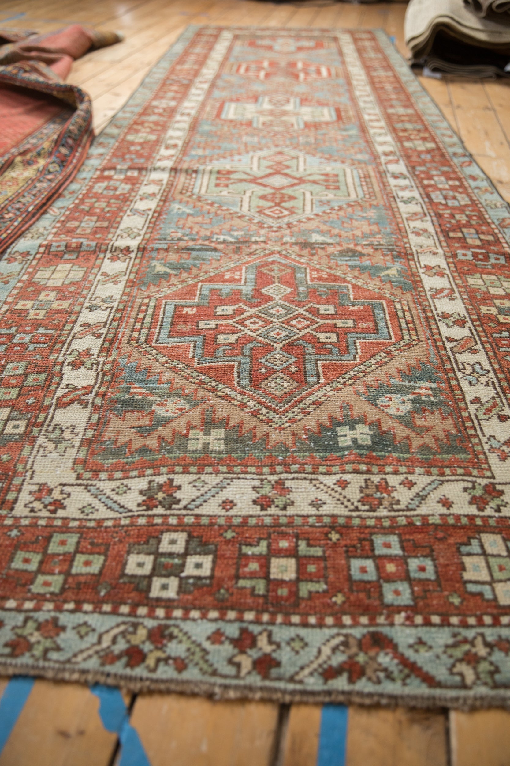 3.5x12.5 Vintage Distressed Karaja Rug Runner by Old New House® - product image 6 for Resin Society