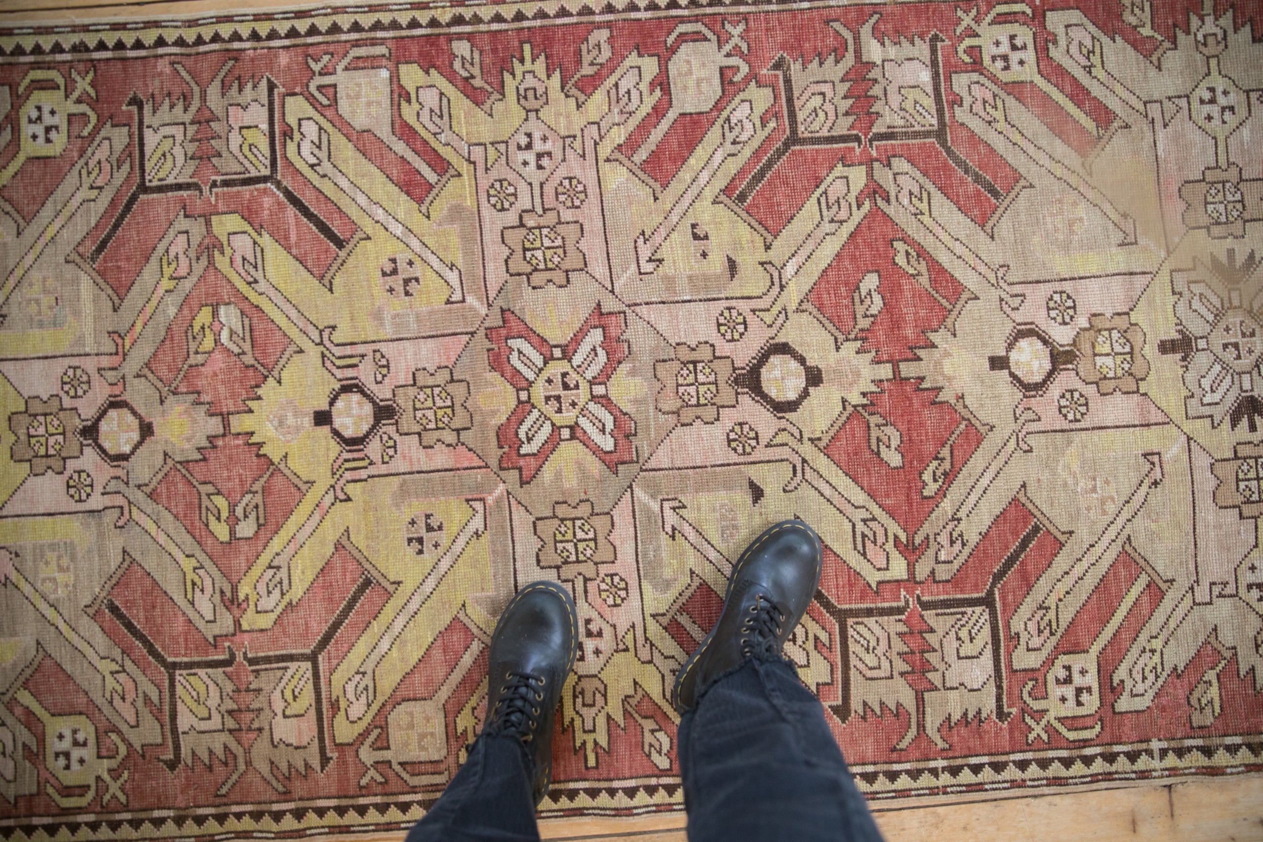3.5x9 Antique Distressed Kazak Rug Runner by Old New House® - product image 2 for Resin Society
