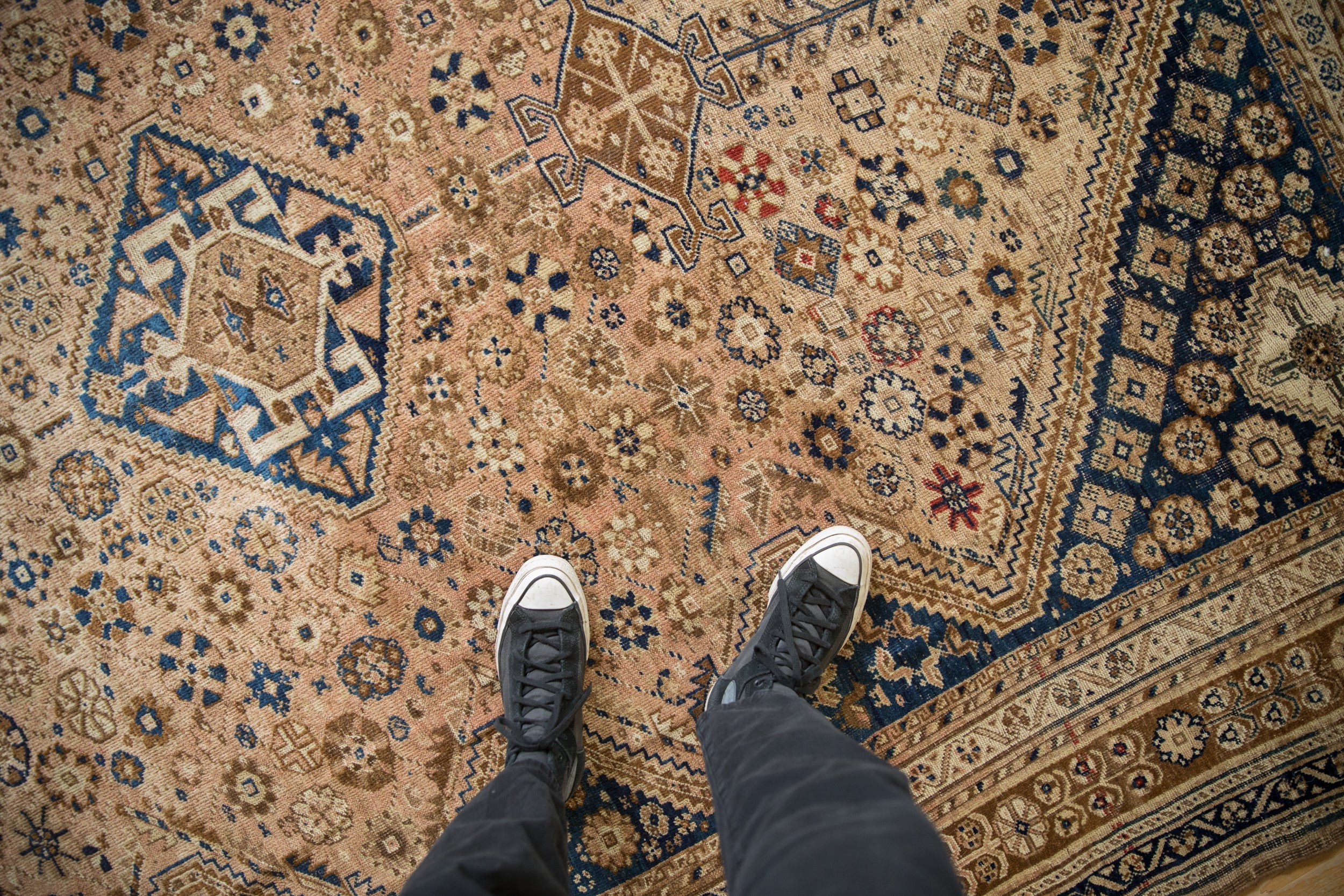 7.5x9.5 Vintage Distressed Qashqai Carpet by Old New House® - product image 2 for Resin Society