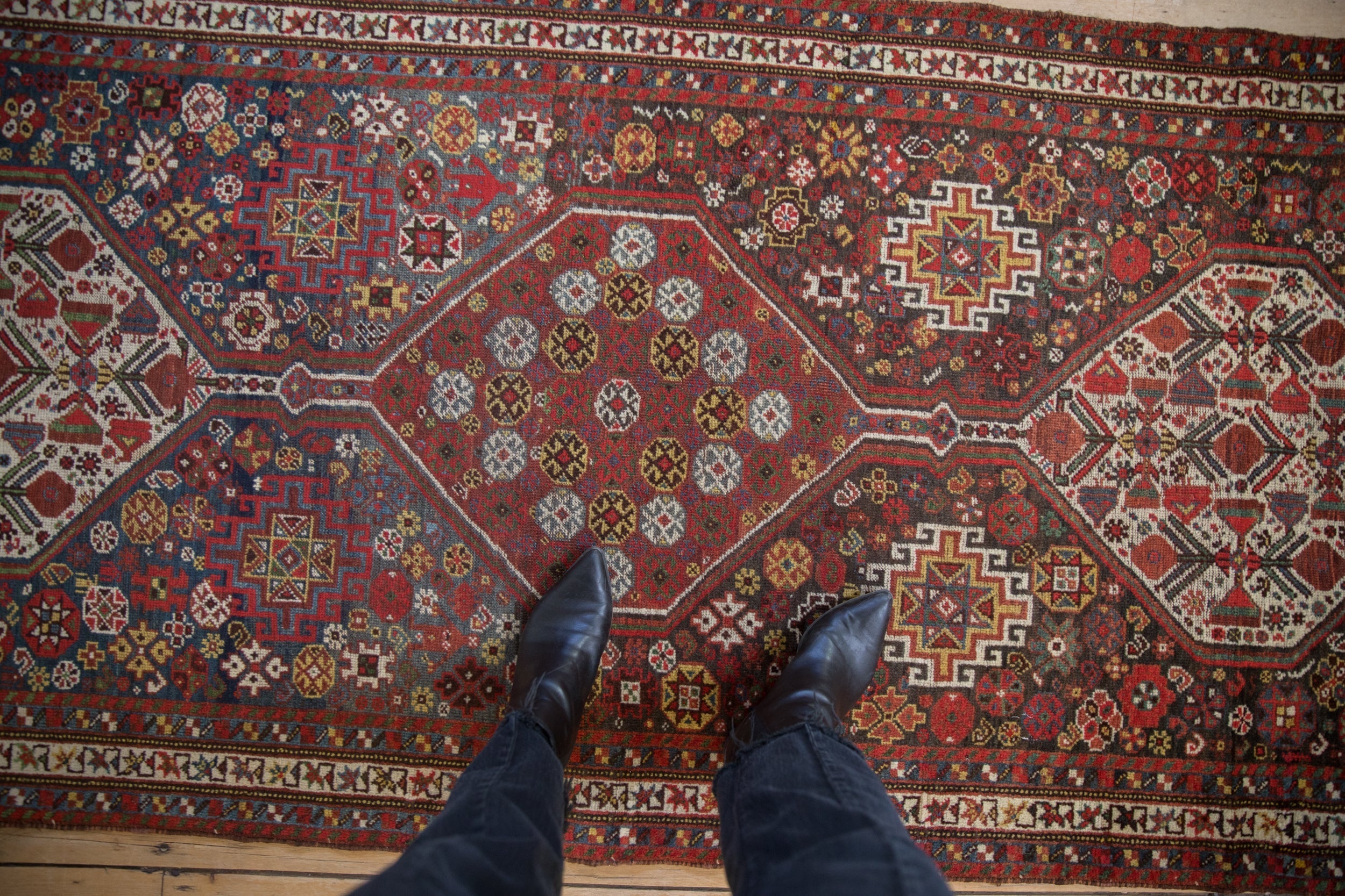 3.5x15 Antique Qashqai Rug Runner by Old New House® - product image 2 for Resin Society