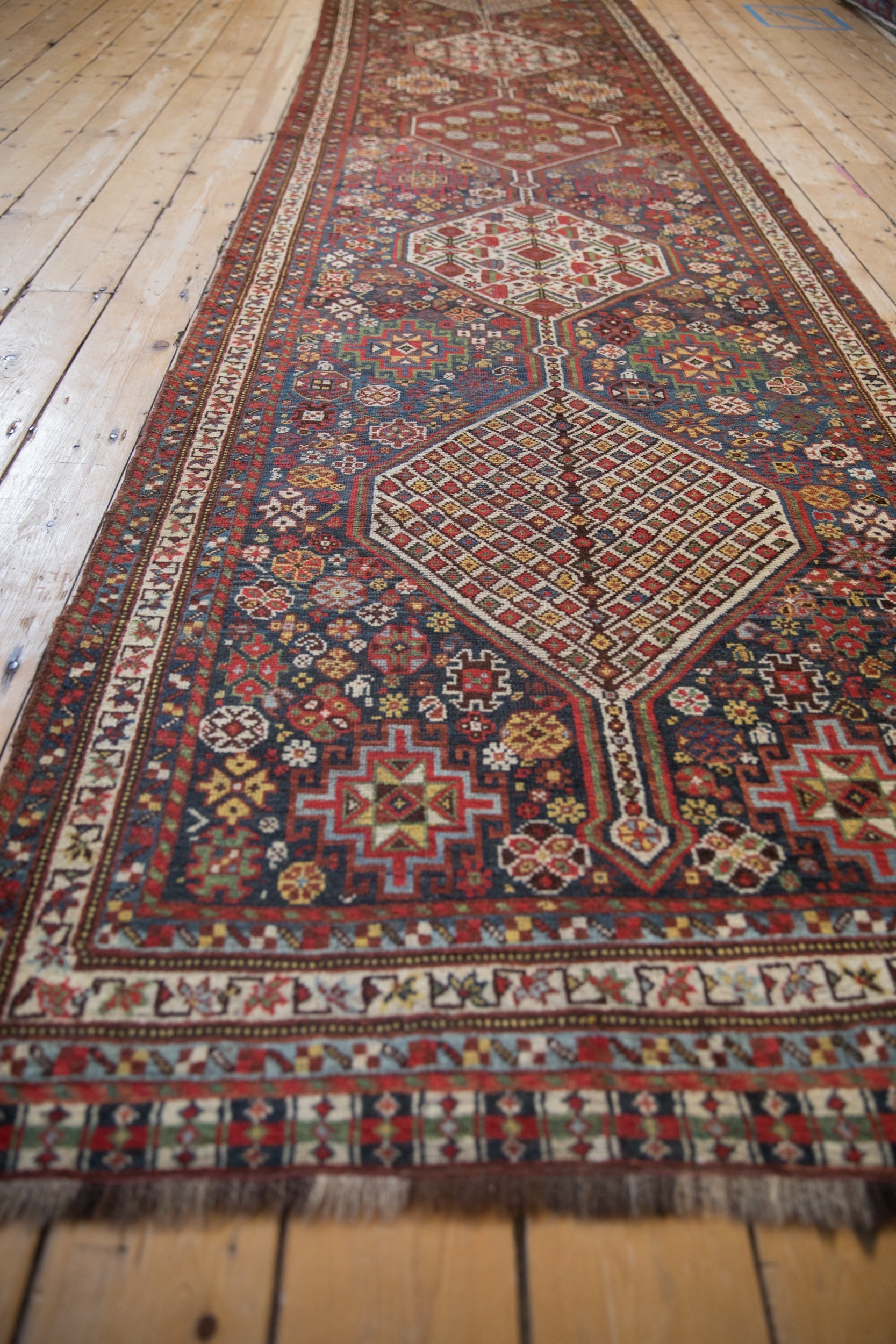 3.5x15 Antique Qashqai Rug Runner by Old New House® - product image 11 for Resin Society