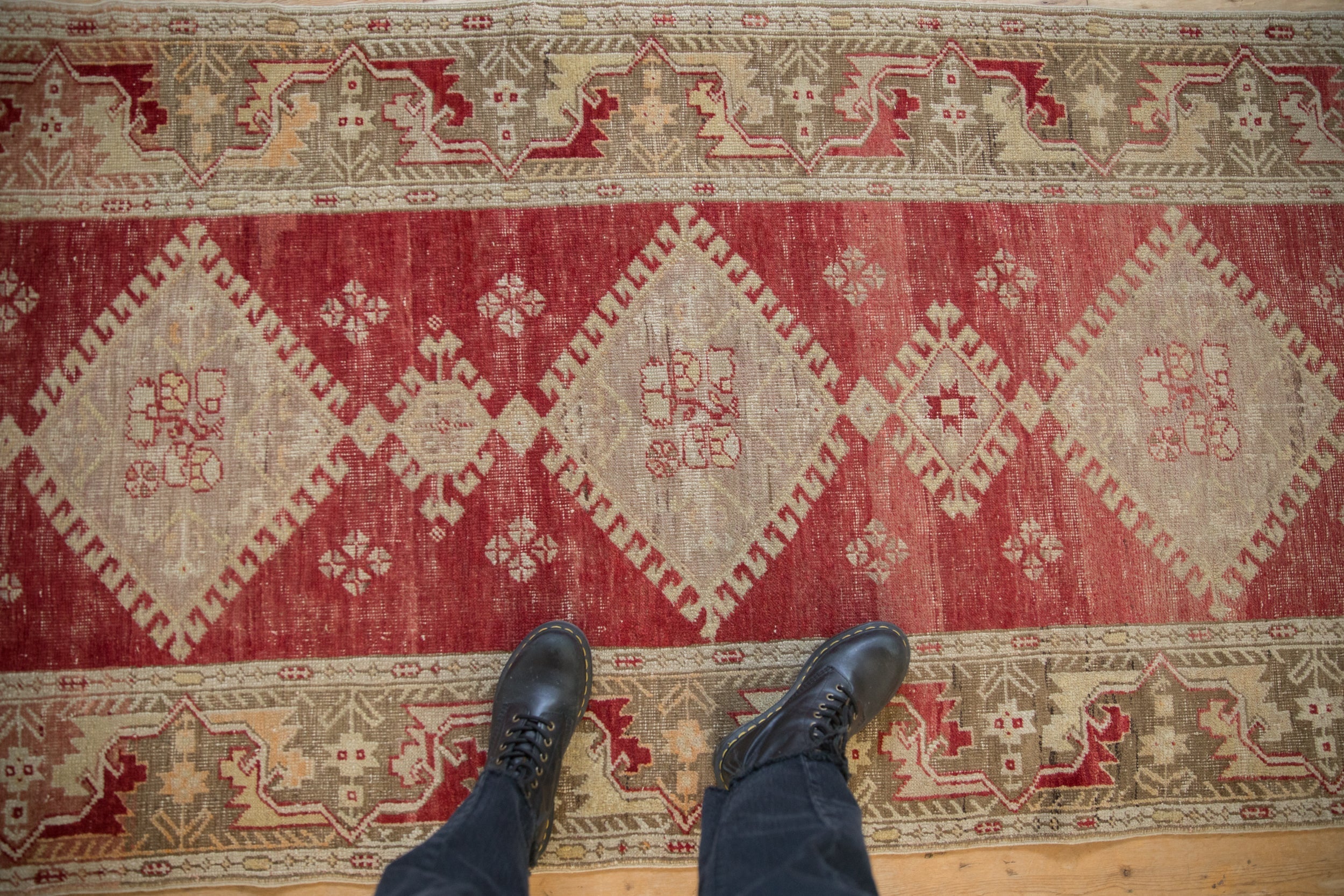 3.5x11 Vintage Distressed Oushak Rug Runner by Old New House® - product image 2 for Resin Society