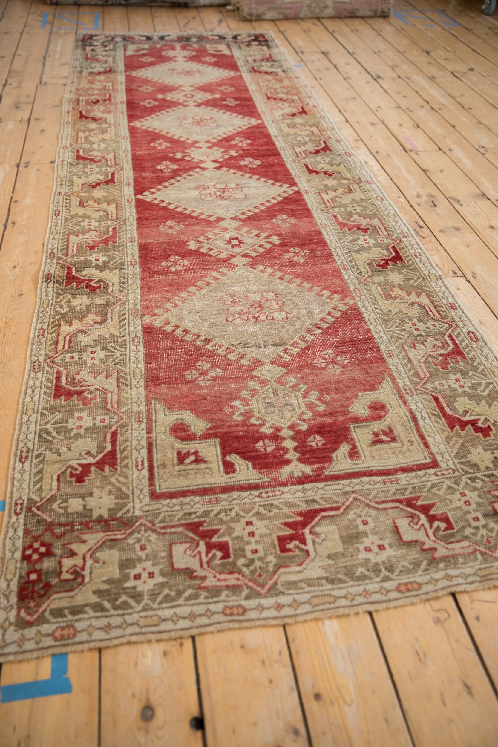 3.5x11 Vintage Distressed Oushak Rug Runner by Old New House® - product image 5 for Resin Society