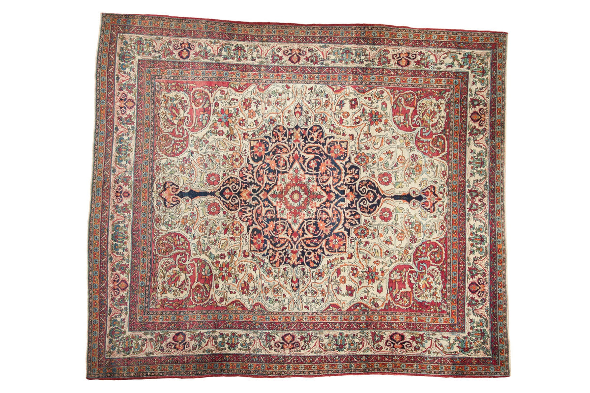 9x10 Antique Fine Kerman Square Carpet by Old New House® - main product image for Resin Society
