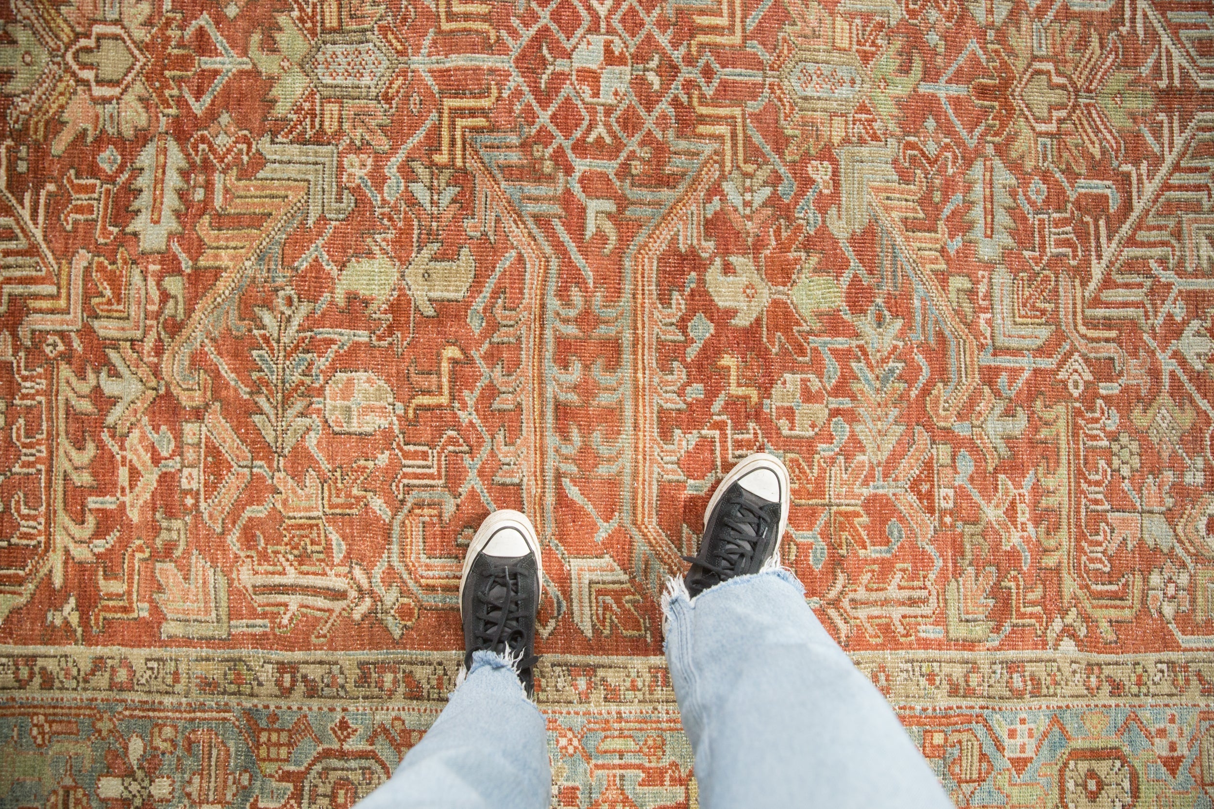7.5x10.5 Vintage Distressed Heriz Carpet by Old New House® - product image 2 for Resin Society