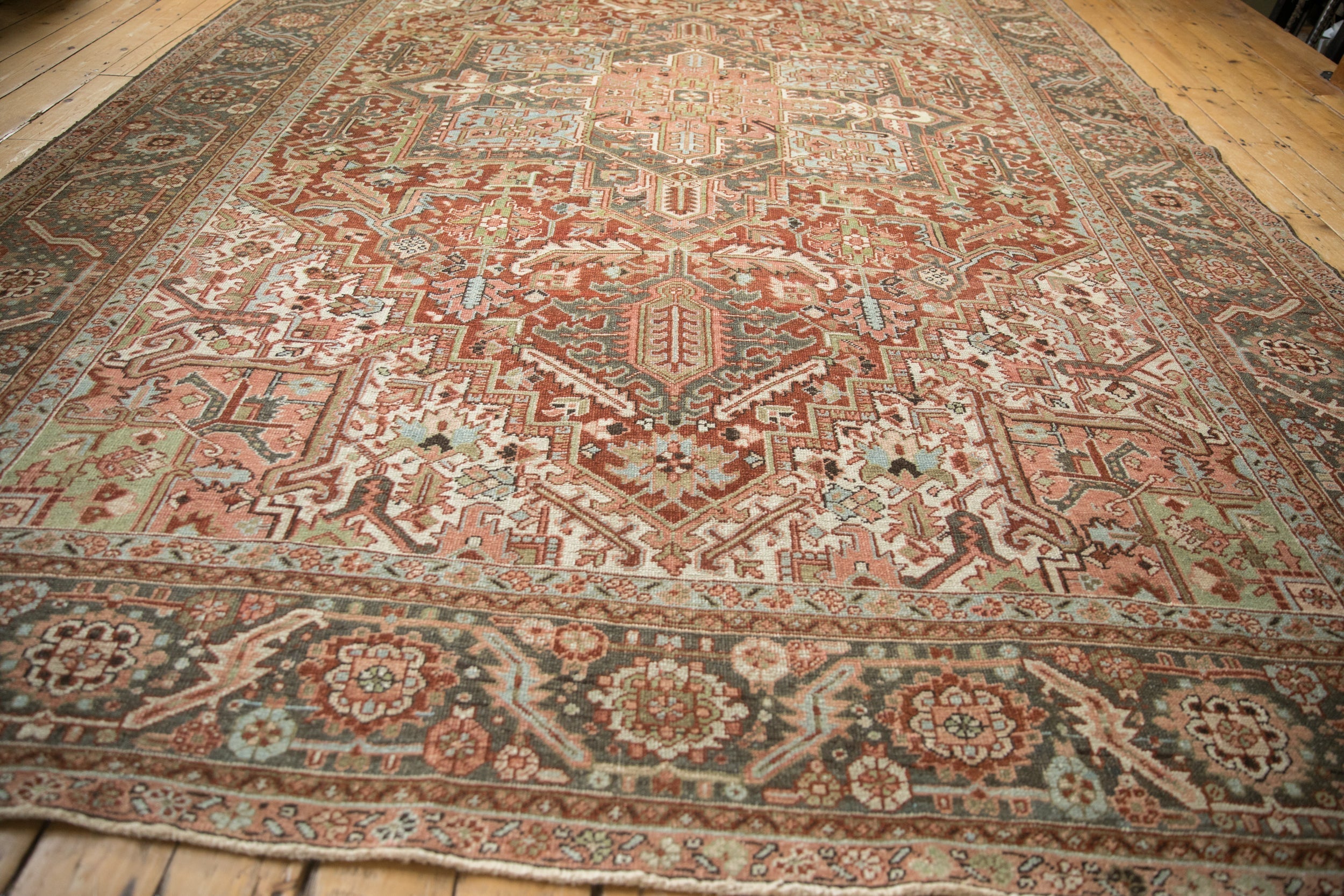 9.5x12.5 Vintage Distressed Heriz Carpet by Old New House® - product image 7 for Resin Society