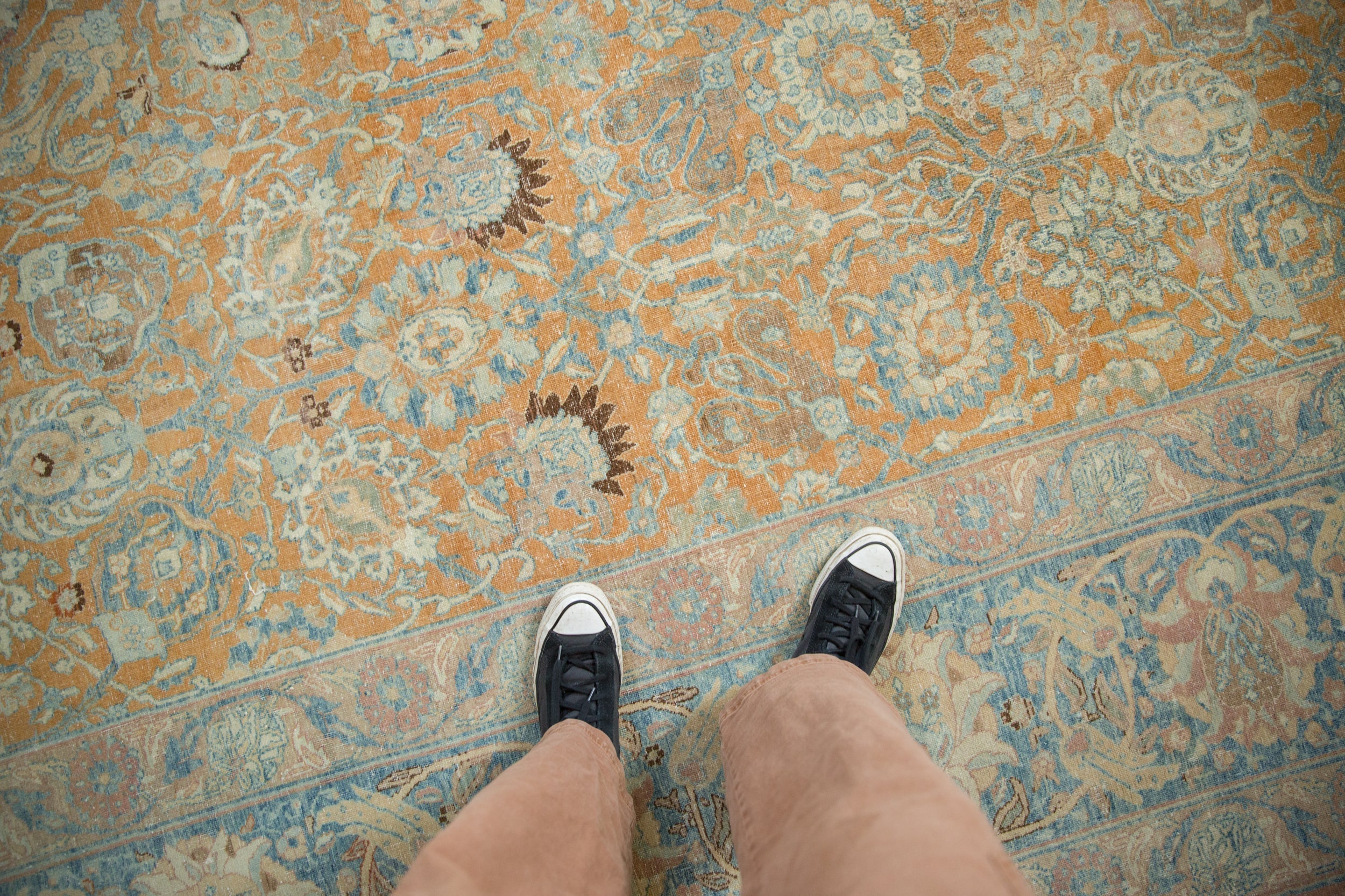 10.5x18.5 Vintage Distressed Tabriz Carpet by Old New House® - product image 2 for Resin Society
