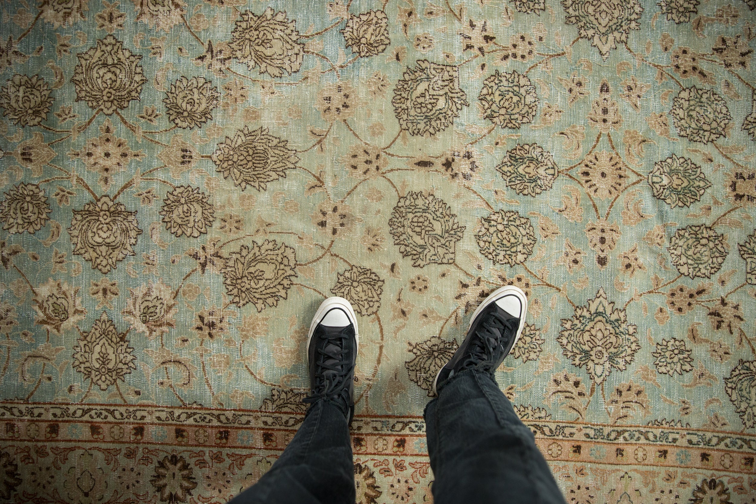 9.5x13 Vintage Distressed Meshed Carpet by Old New House® - product image 2 for Resin Society