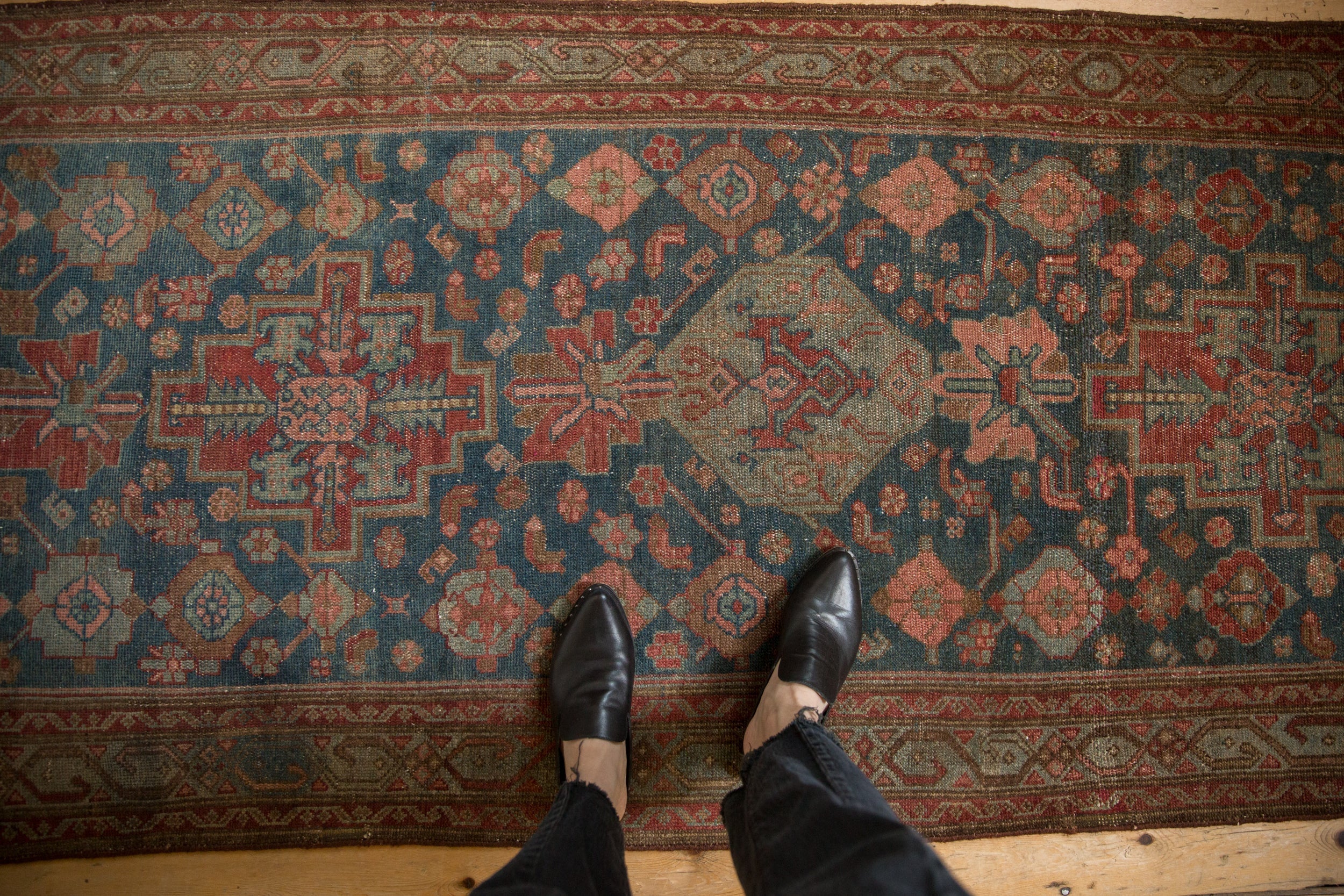 3.5x15.5 Vintage Distressed Malayer Rug Runner by Old New House® - product image 2 for Resin Society