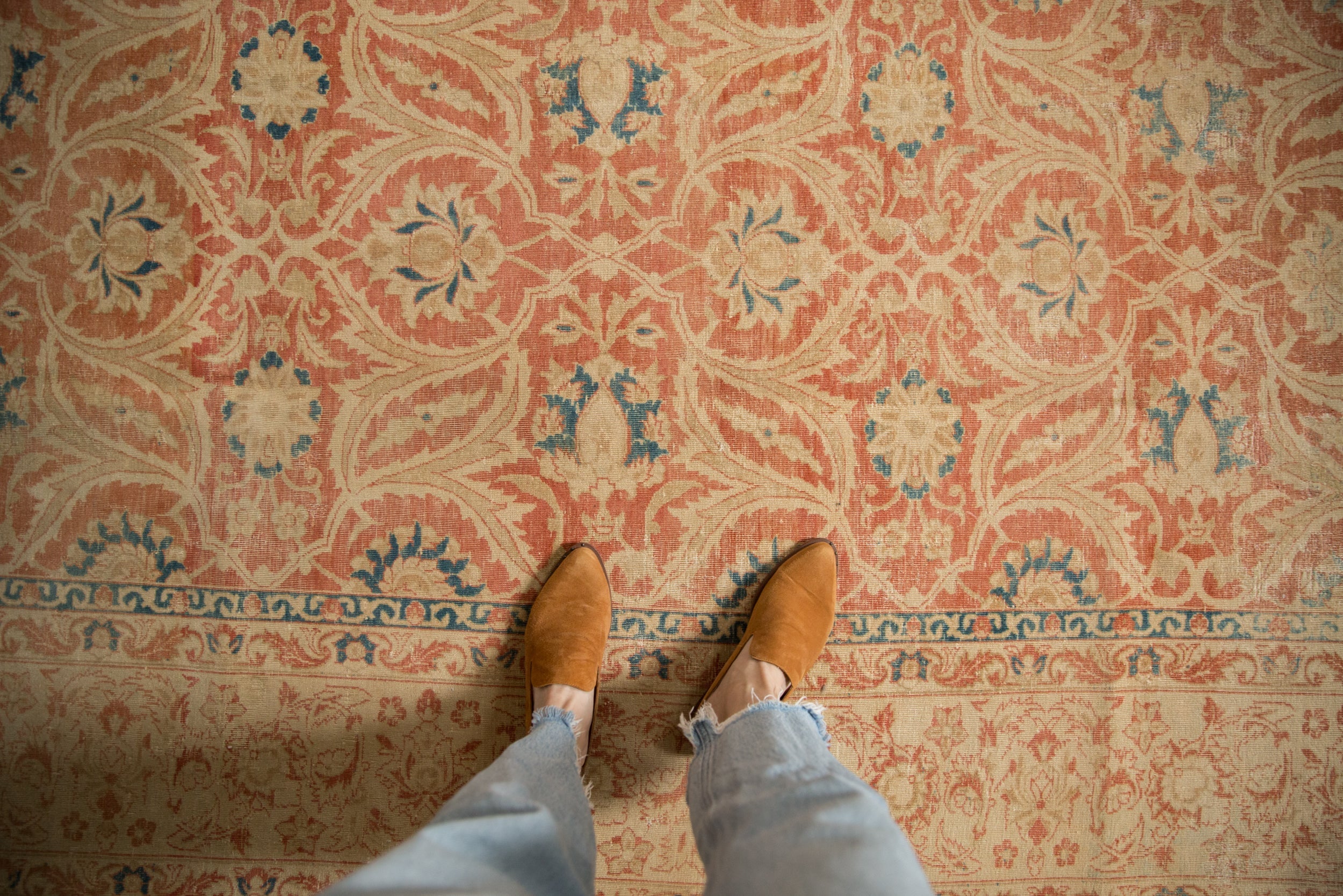 7x10 Vintage Distressed Kashan Carpet by Old New House® - product image 2 for Resin Society