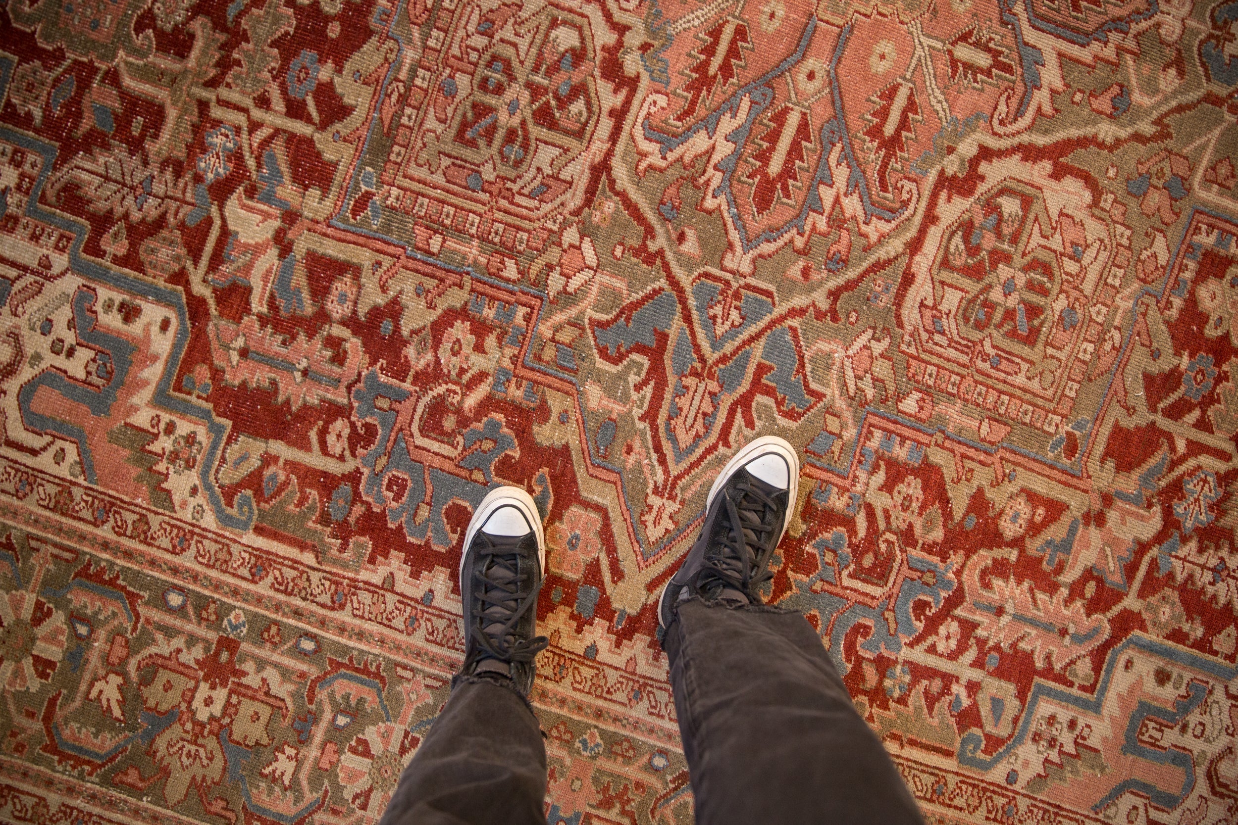 9.5x13 Vintage Distressed Heriz Carpet by Old New House® - product image 2 for Resin Society