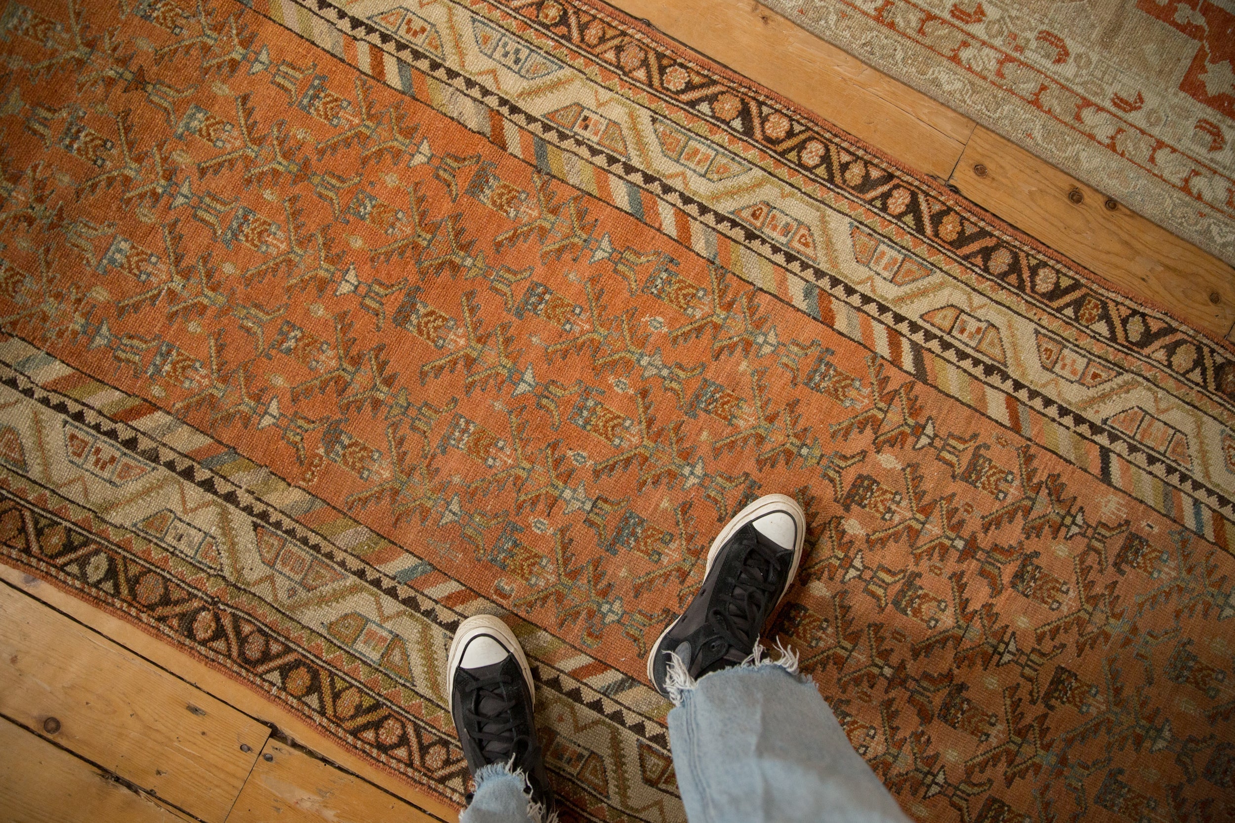 3x13.5 Vintage Distressed Malayer Rug Runner by Old New House® - product image 2 for Resin Society