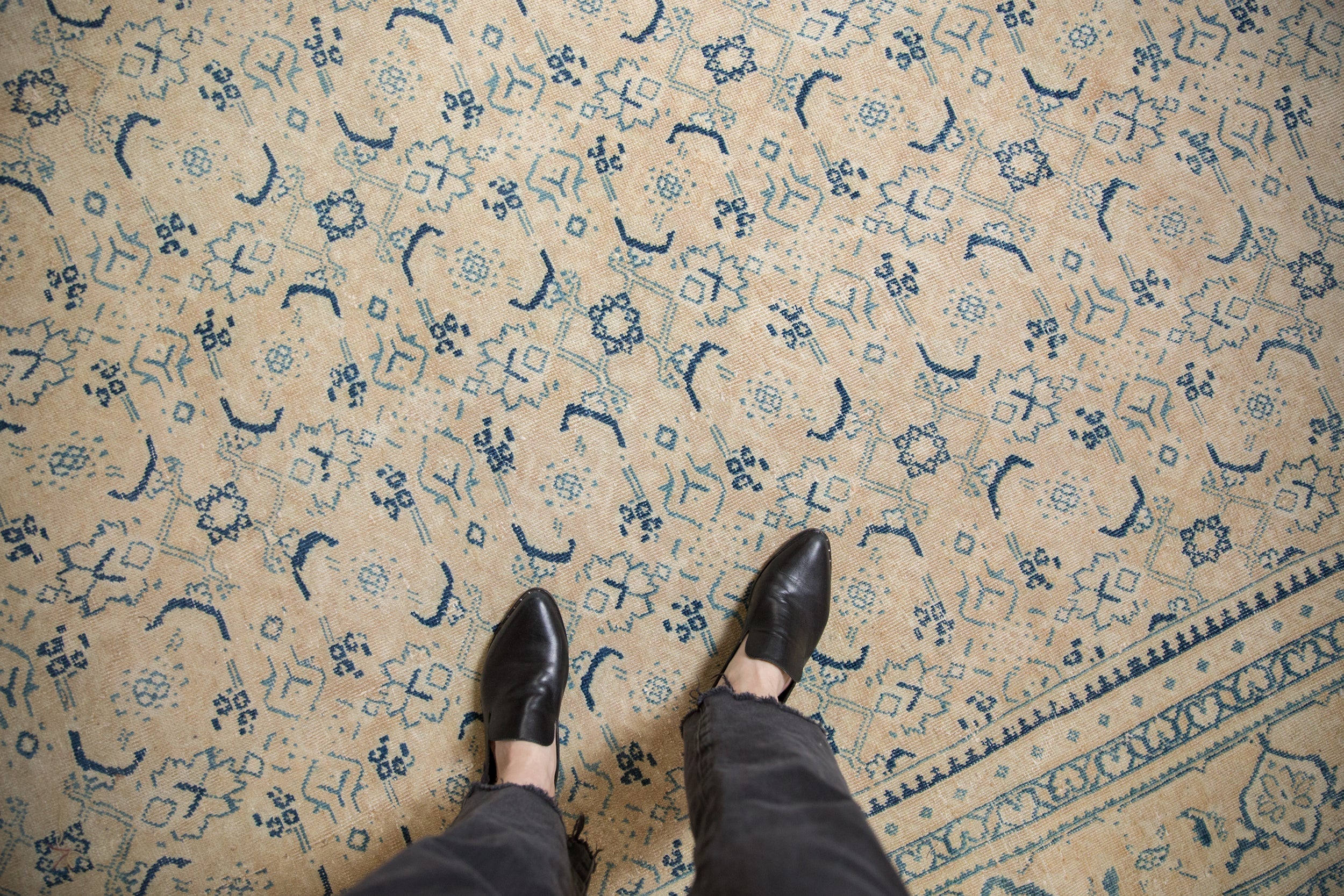 10x13.5 Vintage Distressed Mahal Carpet by Old New House® - product image 2 for Resin Society