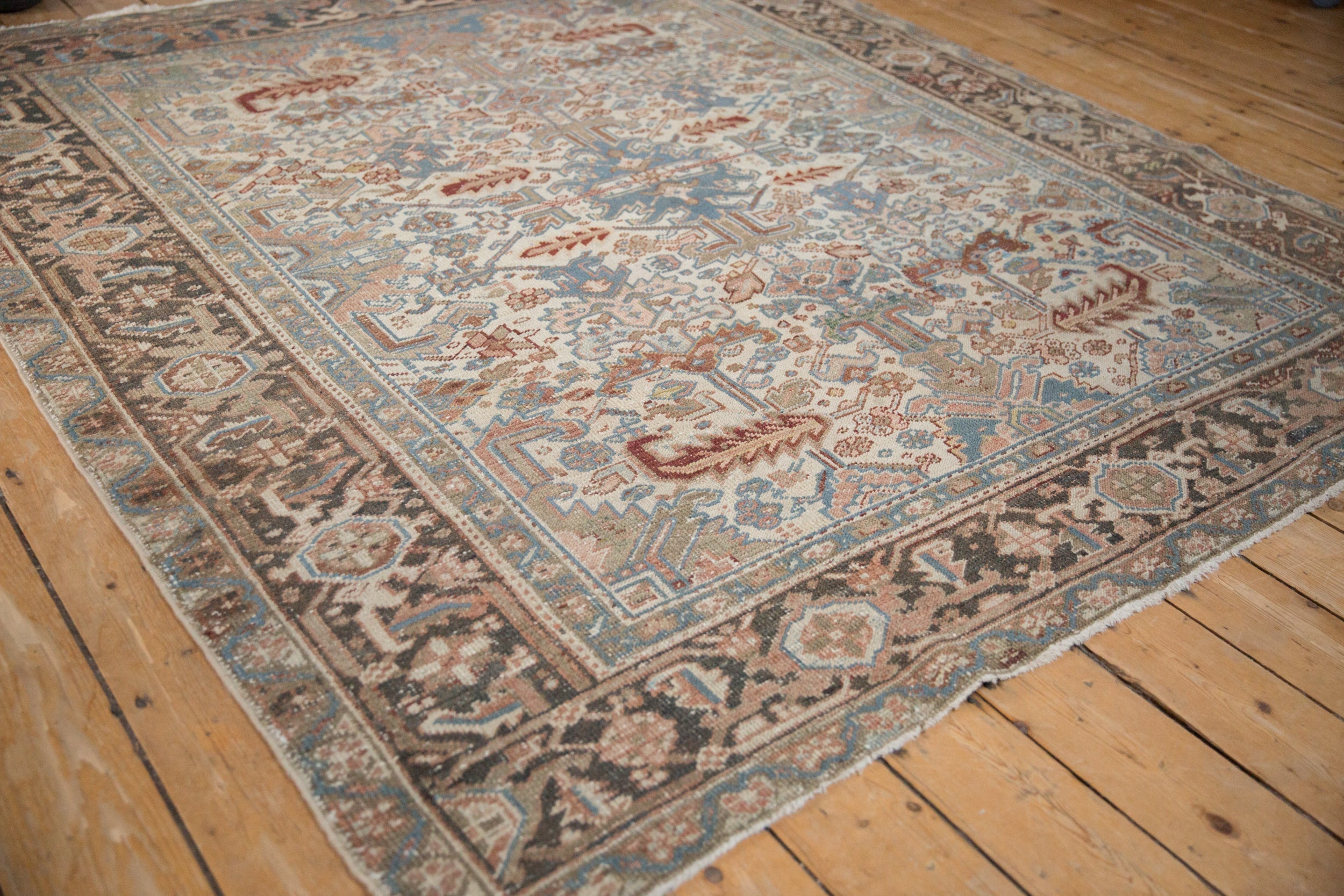 6.5x7.5 Vintage Distressed Heriz Carpet by Old New House® - product image 4 for Resin Society