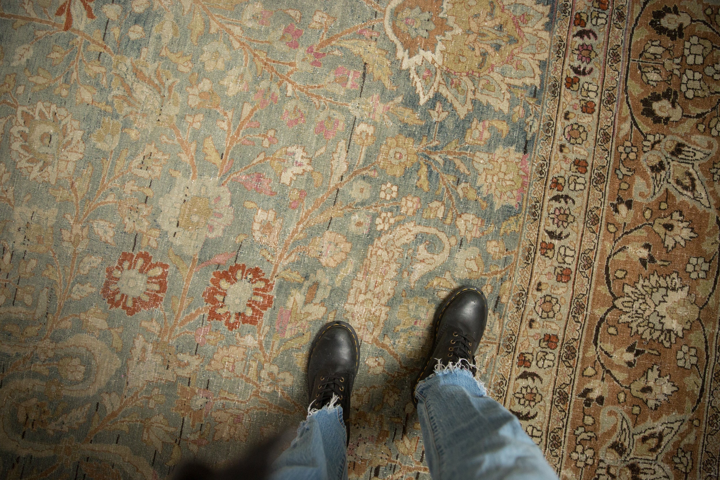 11.5x16 Vintage Distressed Meshed Carpet by Old New House® - product image 2 for Resin Society