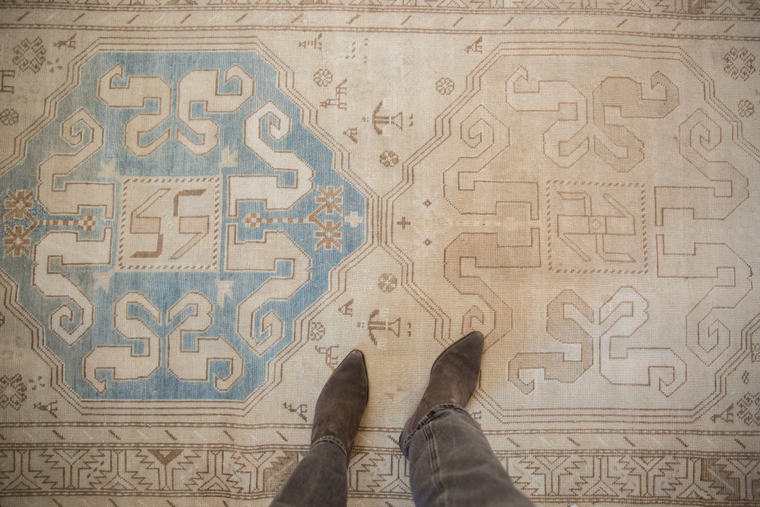 4x10.5 Vintage Distressed Caucasian Rug Runner by Old New House® - product image 2 for Resin Society
