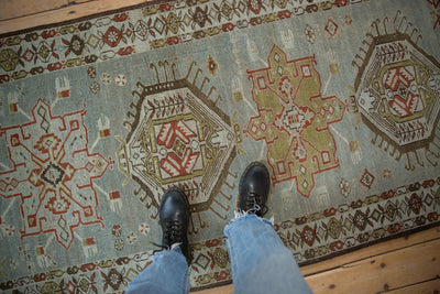 3.5x17 Vintage Distressed Karaja Rug Runner by Old New House® - product image 2 for Resin Society