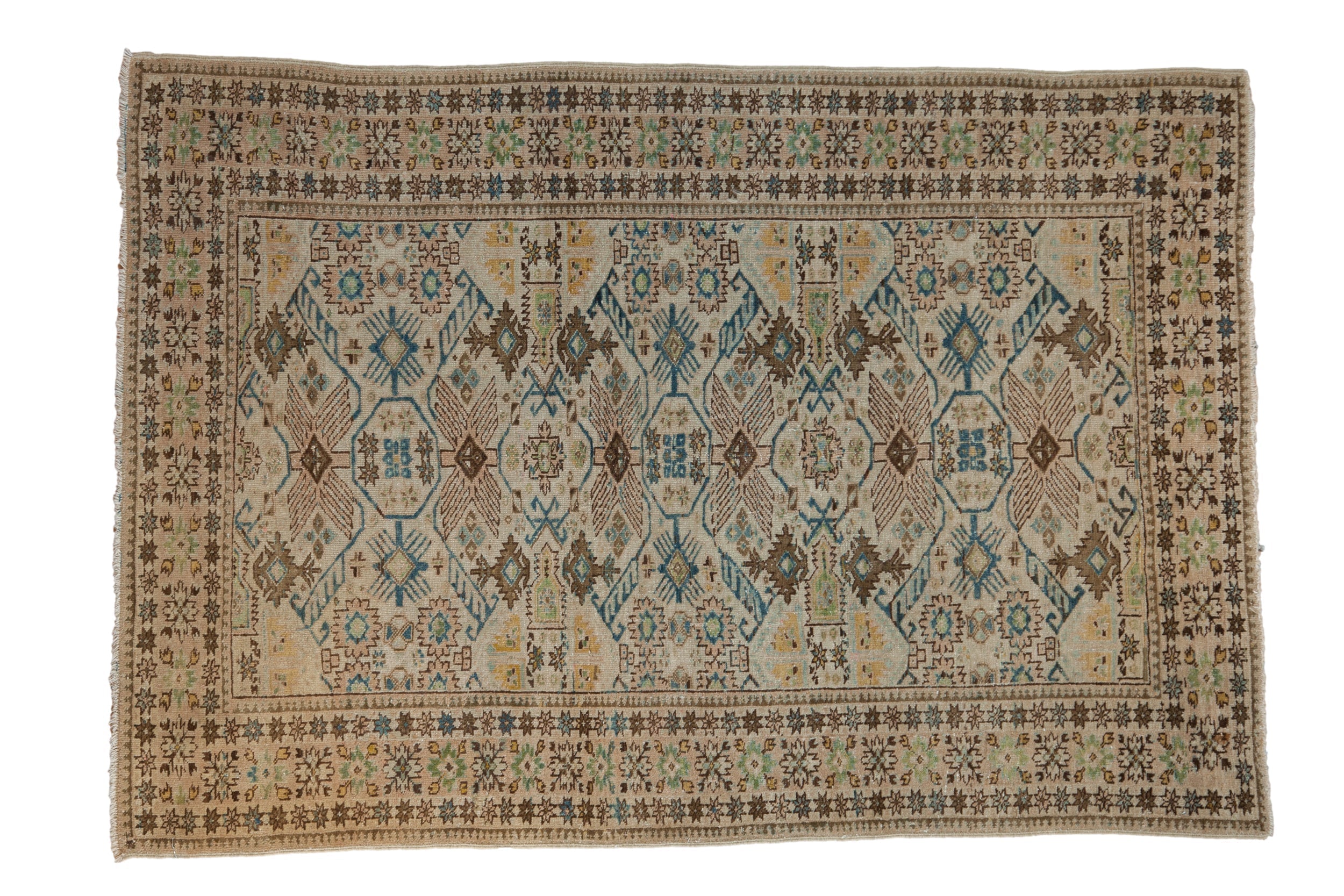 3.5x4.5 Vintage Distressed Tabriz Square Rug by Old New House® - main product image for Resin Society