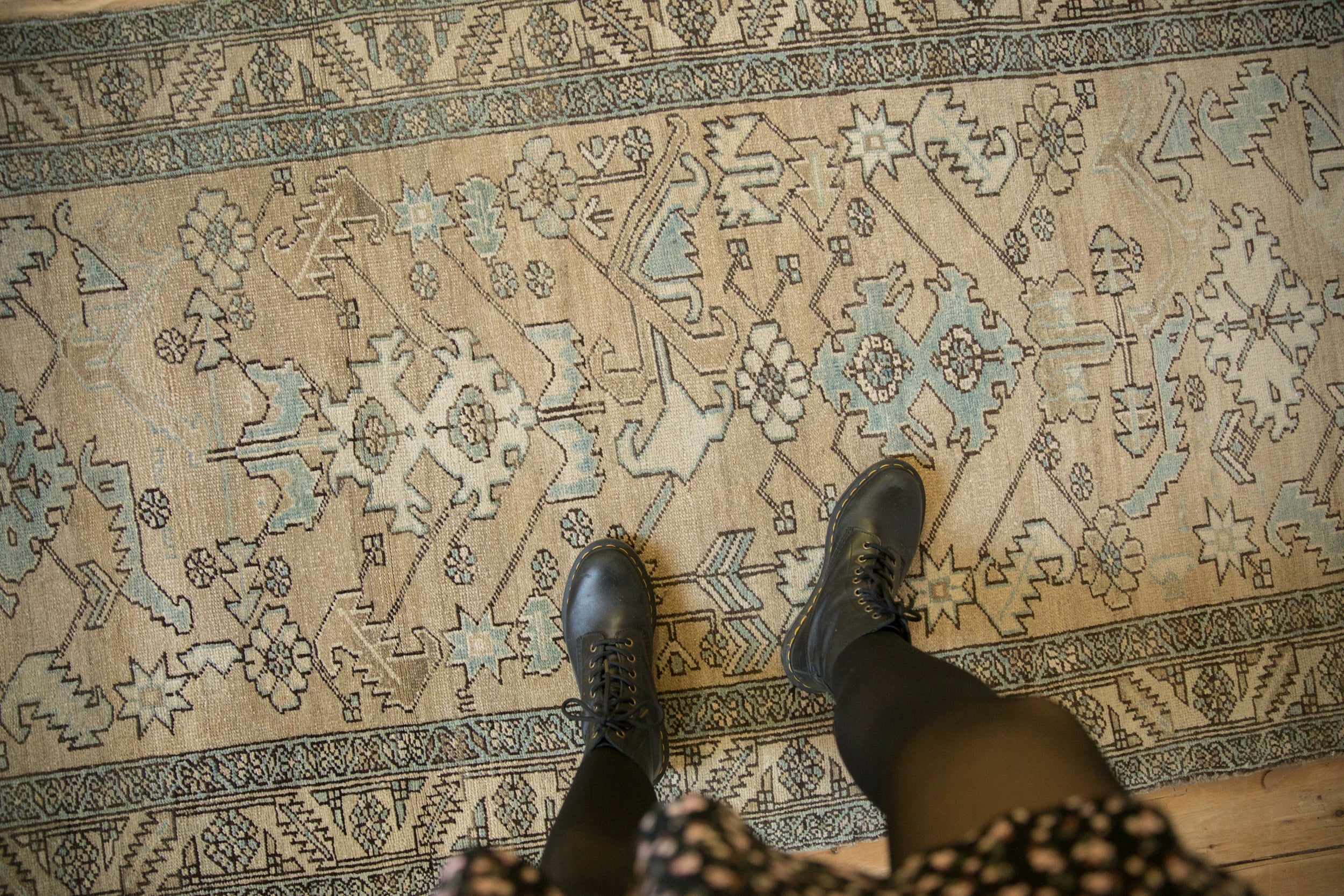 3.5x14.5 Vintage Distressed Heriz Rug Runner by Old New House® - product image 2 for Resin Society
