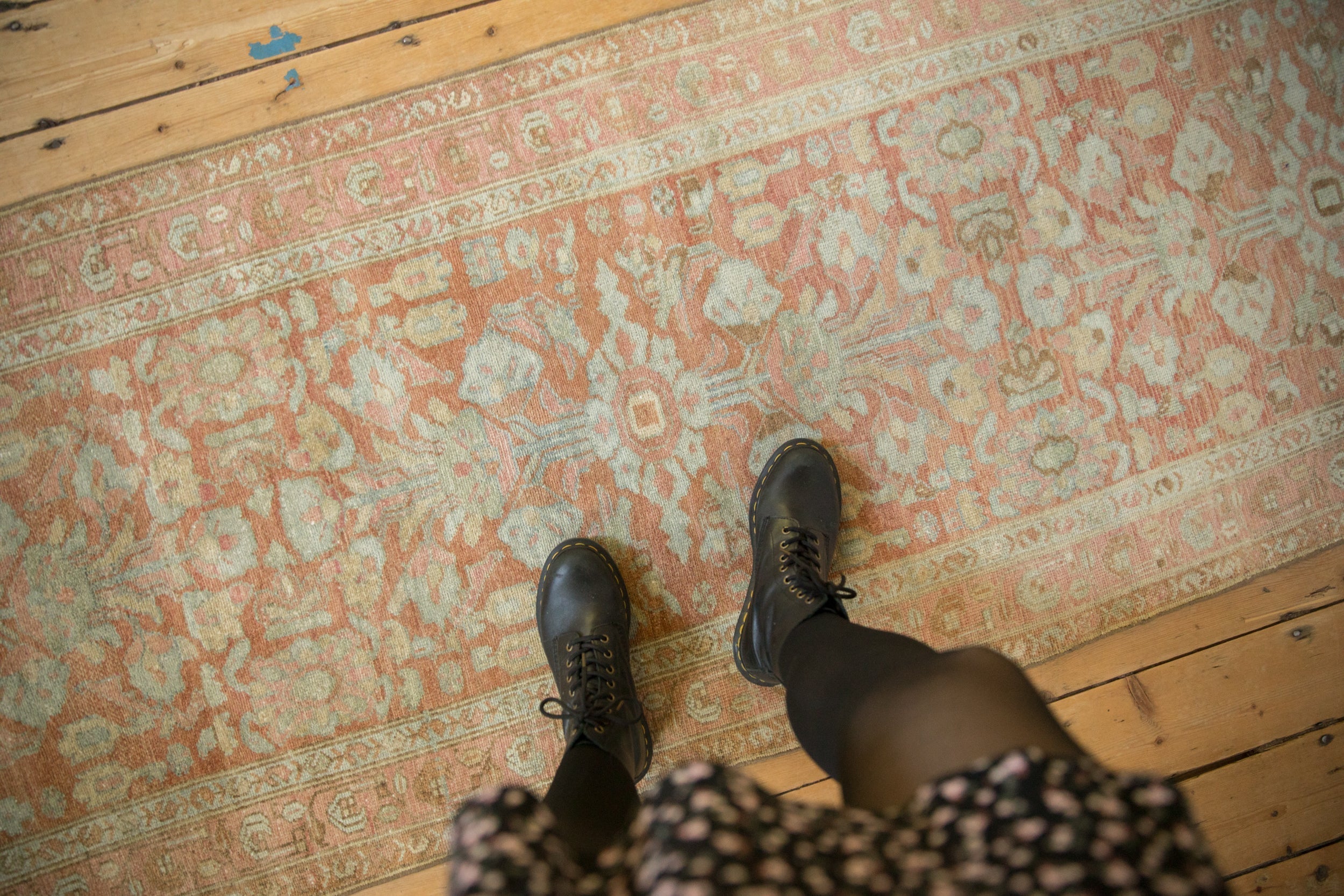 RESERVED 3x16.5 Vintage Distressed Lilihan Rug Runner