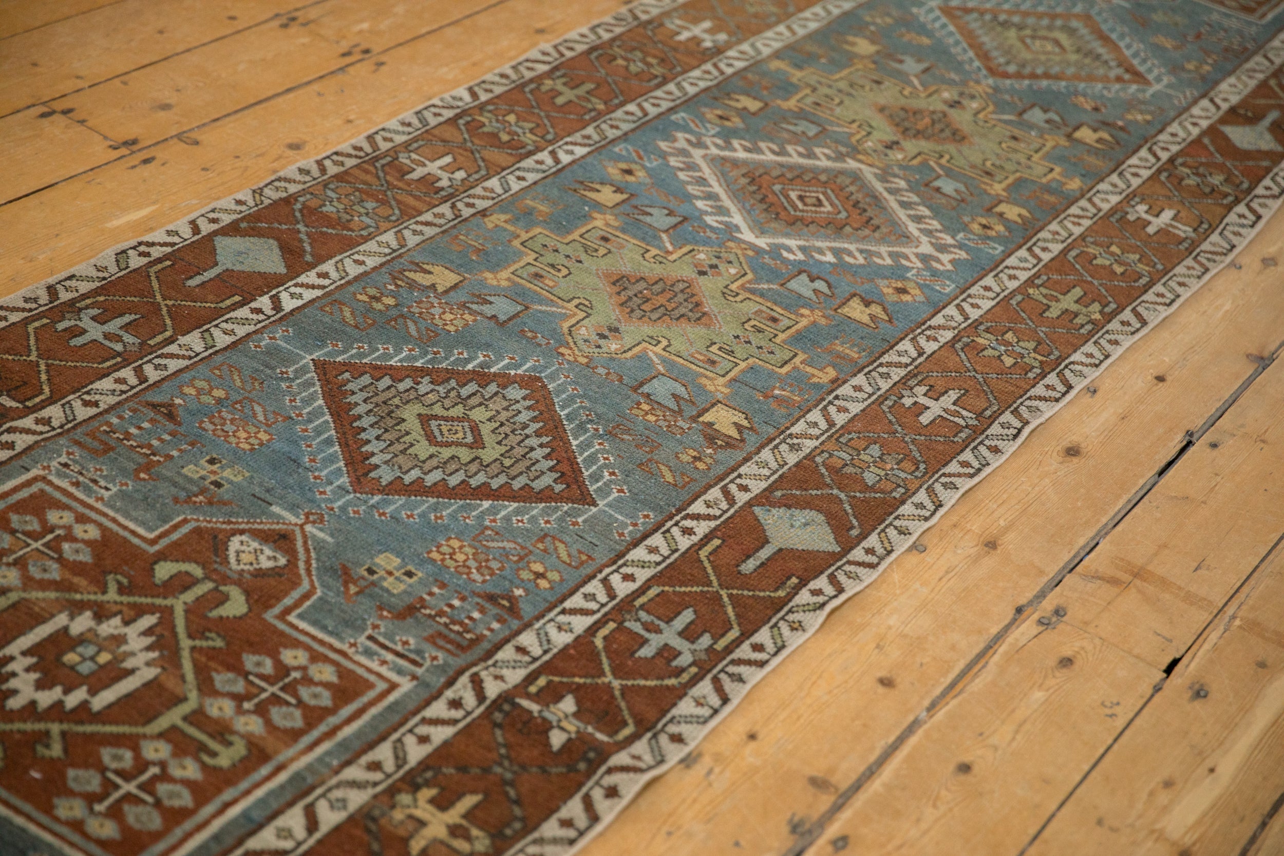 3x14.5 Vintage Distressed Karaja Rug Runner by Old New House® - product image 5 for Resin Society