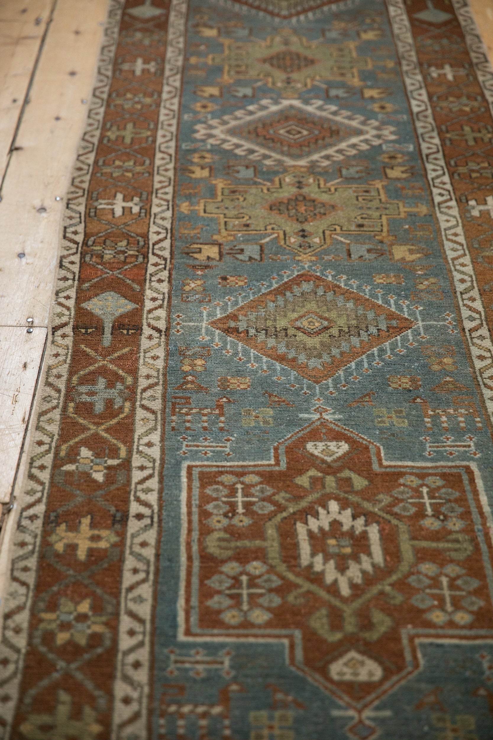 3x14.5 Vintage Distressed Karaja Rug Runner by Old New House® - product image 9 for Resin Society