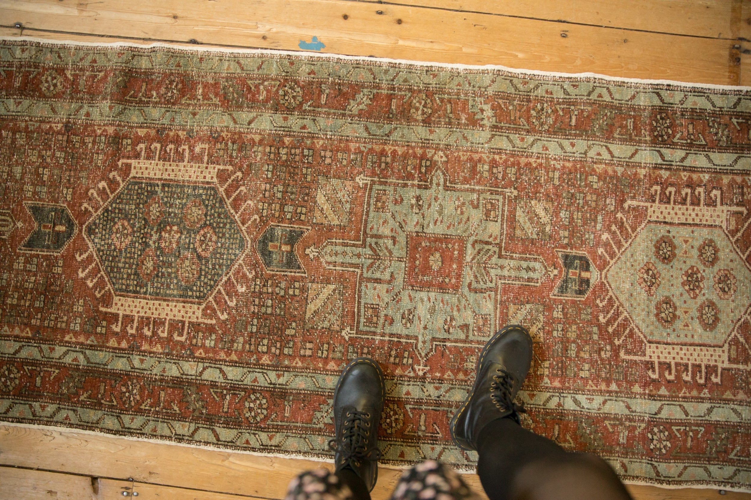 RESERVED 3x10.5 Vintage Distressed Karaja Rug Runner