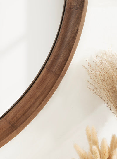 Hatherleigh Round Wood Wall Mirror