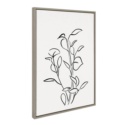 Sylvie Botanical Sketch Print No 2 Framed Canvas