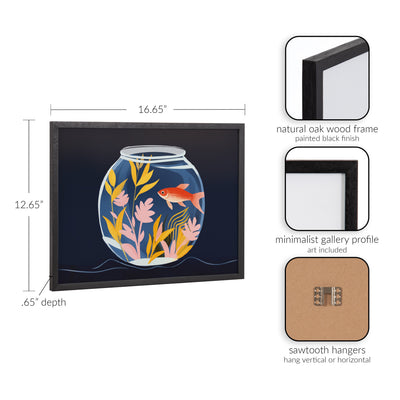 Gallery Pet Goldfish Cute Botanicals Fish Tank Print by The Creative Bunch Studio