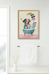 Blake Mid Century Modern Cow in Bathtub Framed Printed Glass by kateandlaurel - product image 13 for Resin Society