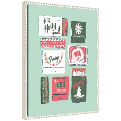Sylvie Beaded Holiday Matchbooks vintage framed floating canvas art by Krissy Mast