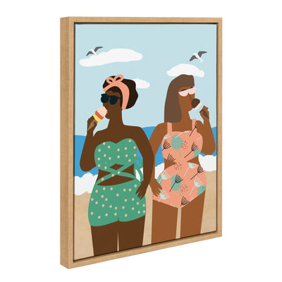 Sylvie Ice cream on the Beach Framed Canvas by kateandlaurel - product image 2 for Resin Society