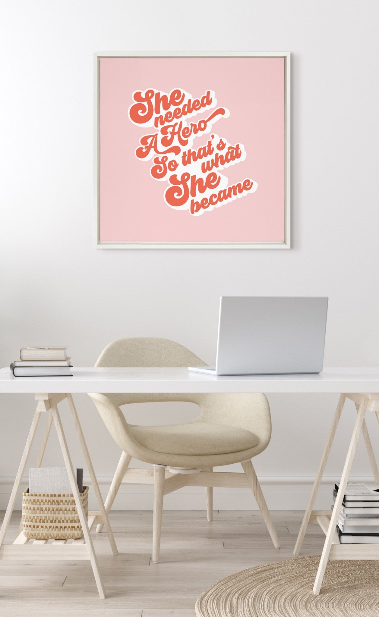 Sylvie Groovy Type She Hero Framed Canvas by kateandlaurel - product image 7 for Resin Society