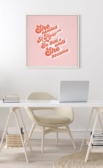 Sylvie Groovy Type She Hero Framed Canvas by kateandlaurel - product image 7 for Resin Society