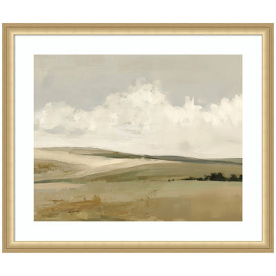 Whispering Meadows I by Amy Lighthall framed wall art print showing a layered natural landscape with warm and cool tones