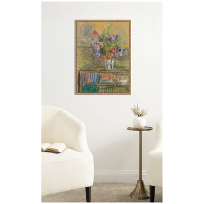 Nature morte au vase de fleurs circa 1932 Edouard Vuillard by Nostalgia Prints Framed Canvas Wall Art Print