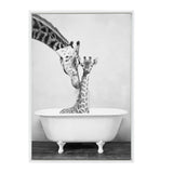 Sylvie Giraffe In Tub Framed Canvas by kateandlaurel - product image 8 for Resin Society