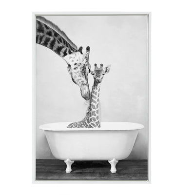 Sylvie Giraffe In Tub Framed Canvas by kateandlaurel - product image 8 for Resin Society