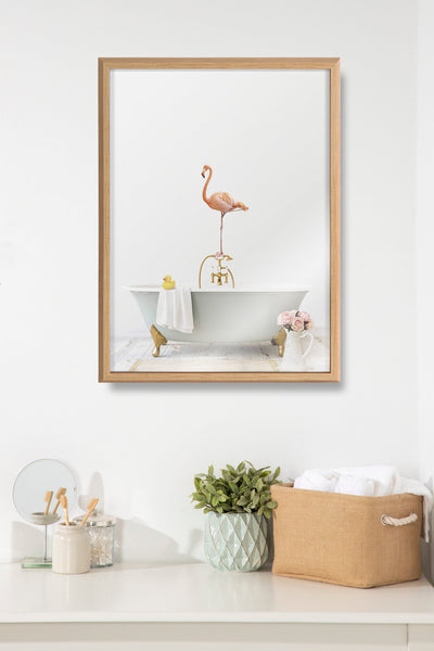Blake Flamingo Cottage Bathroom Framed Printed Glass by kateandlaurel - product image 7 for Resin Society