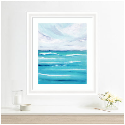 Framed Art Evening Ocean Waves by Nikita Jariwala