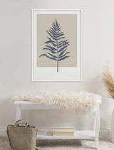 Sylvie Muted Tan and Blue Colorblock Botanical Fern Framed Canvas by kateandlaurel - product image 4 for Resin Society