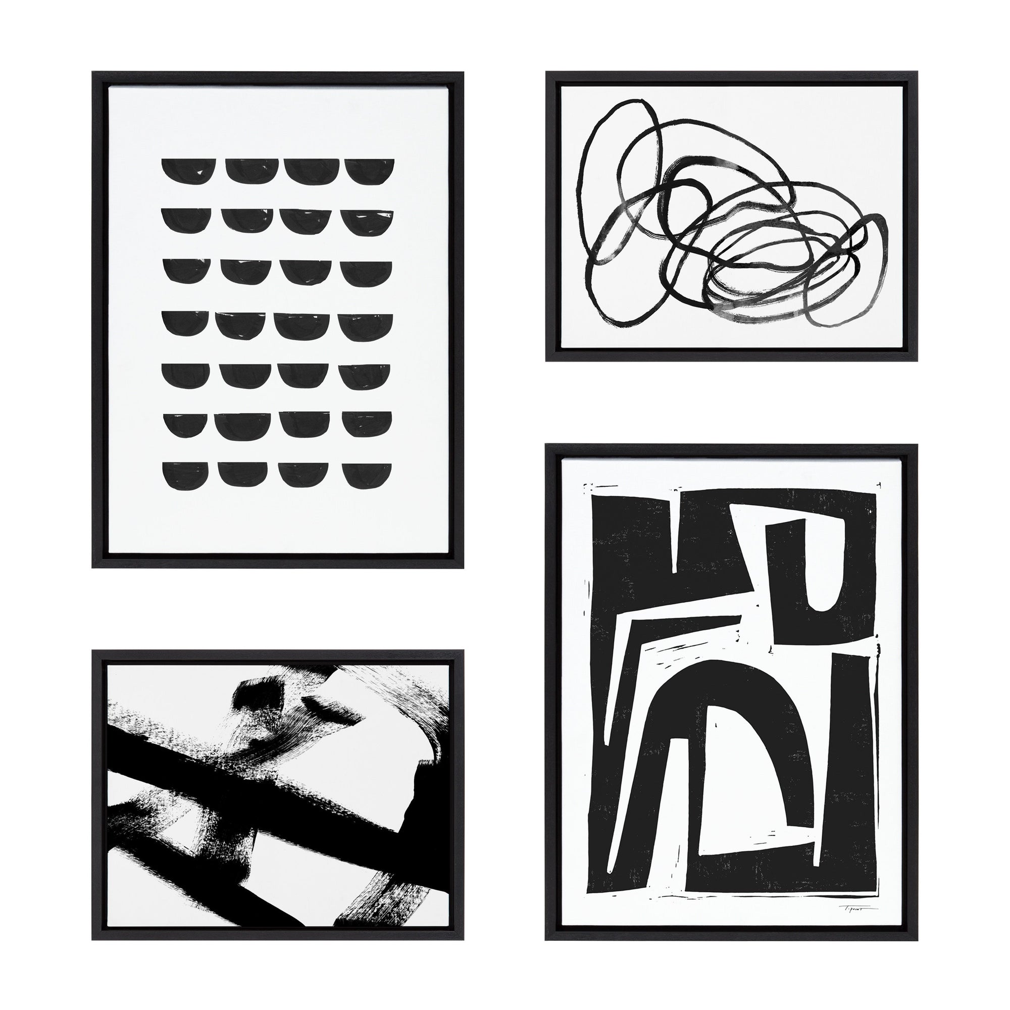 Sylvie Modern Abstract Framed Canvas Set by kateandlaurel - product image 10 for Resin Society