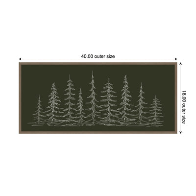 Sylvie Framed Canvas Minimalist Evergreen Trees Sketch by The Creative Bunch Studio