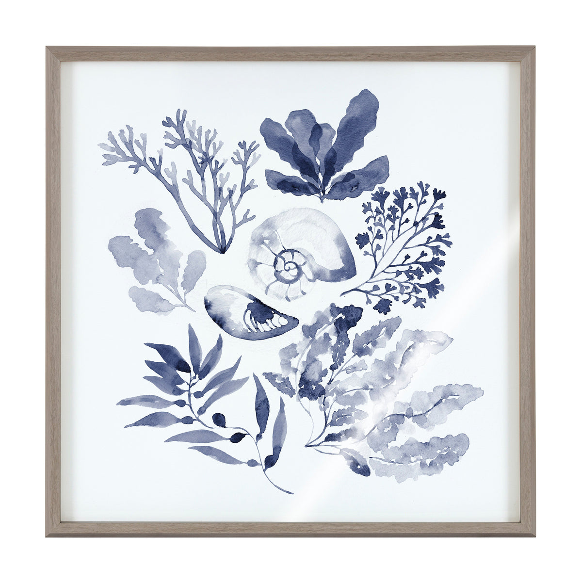 Blake Indigo Shells Framed Printed Acrylic by Sara Berrenson by kateandlaurel - product image 2 for Resin Society