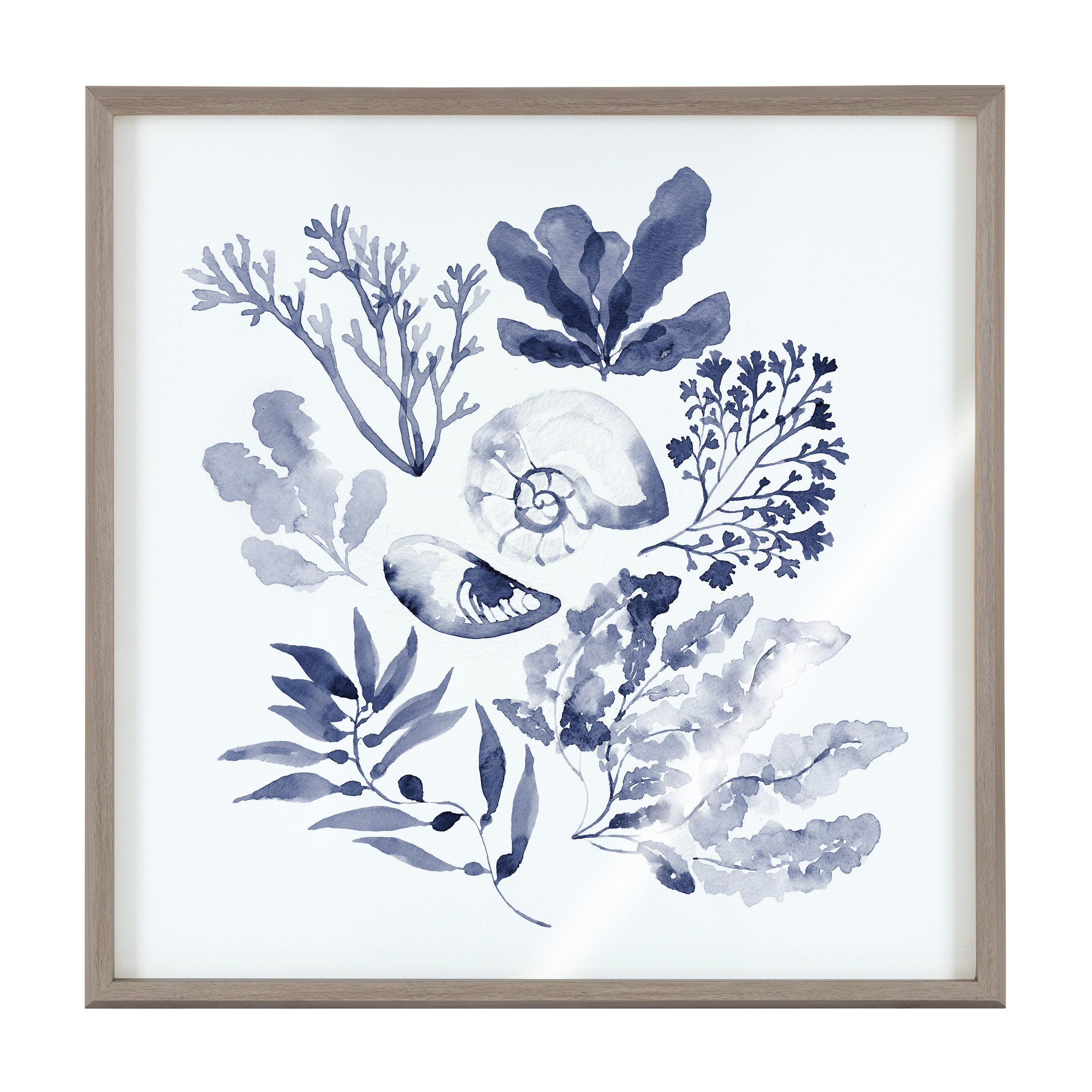 Blake Indigo Shells Framed Printed Acrylic by Sara Berrenson by kateandlaurel - product image 2 for Resin Society